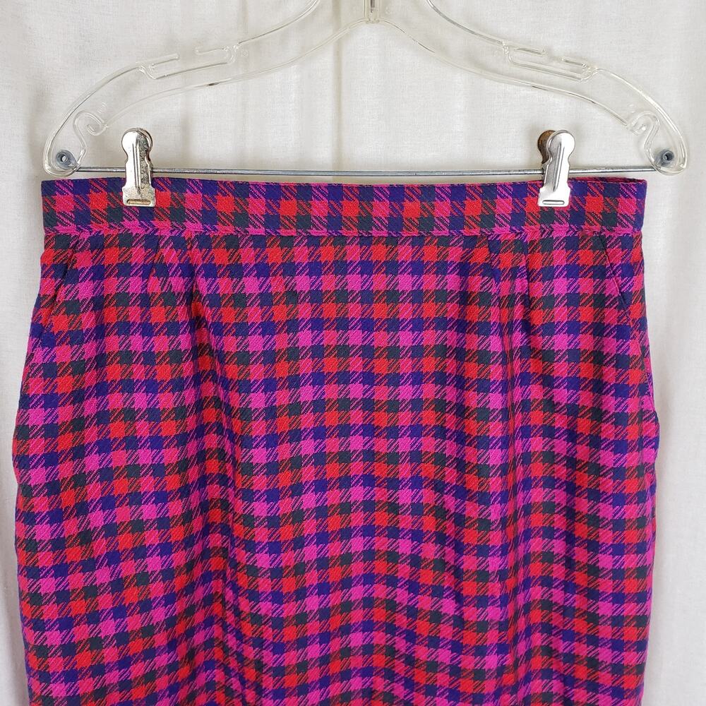 Vtg Evan Picone Houndstooth Wool Plaid Blazer Jacket Skirt Suit Set Womens sz 16 - Picture 7 of 14